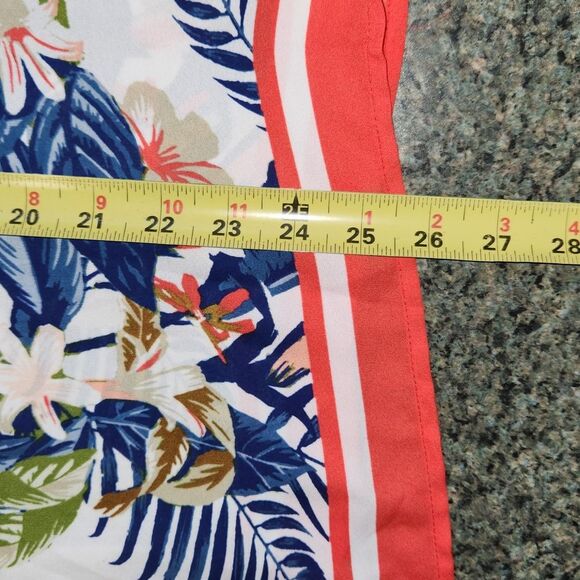 Rose & Olive White Blue Floral Tank Top Women L Zipper Closure Polyester - Picture 5 of 5